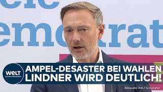 LANDTAGSWAHLEN Desaster in Thüringen und Sachsen FDPChef Christian Lindner äußert sich zur Ampel [upl. by Suivatnod]