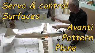 Avanti Pattern Plane Pt 14  Servos amp Control Surfaces  60quot wingspan RC balsa aeroplane [upl. by Myrt193]