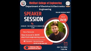 Speaker Session  How to excel BARC Examination  AVISKAR  EEED  MCE Motihari [upl. by Bob]