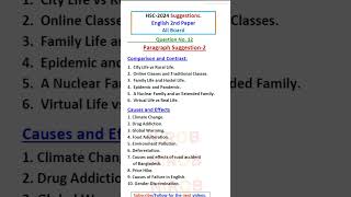 Paragraph SuggestionCausesEffects I HSC 2024 I shorts hsc2024 exam hscsuggestion hsc [upl. by Ayerf299]