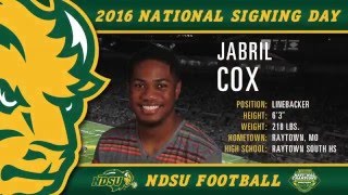 NDSU Football Signing Day 2016 Jabril Cox [upl. by Lacym]