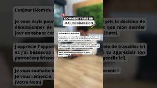 😎 Comment faire un mail de démission  conseil emploi [upl. by Anivel]