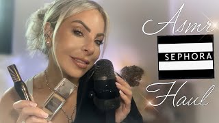 ASMR Clicky Whisper MASSIVE Makeup Sephora Haul  Gentle Nail Tapping Relaxing Show amp Tell [upl. by Mastic]