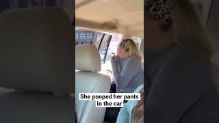 SHE POOPED HER PANTS IN THE CAR shorts [upl. by Holey524]