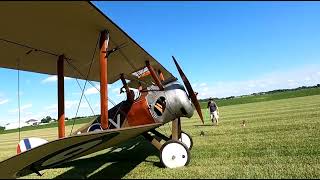 Sopwith Camel Gnome Rotary Engine start and taxi [upl. by Billye706]