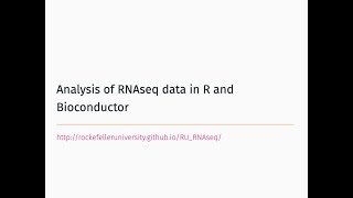 RNAseq In Bioconductor [upl. by Eahsel]