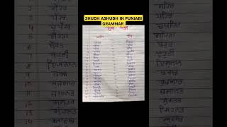 SHUDH ASHUDH IN PUNJABI GRAMMAR punjabi shortsvyakran [upl. by Ahserkal]