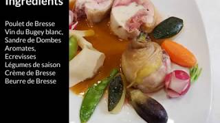 RECETTE  Cuisse de poulet de Bresse farcie à la mousseline de sandre sauce aux écrevisses [upl. by Rodie]