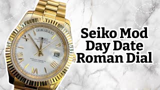 Day Date Miyota 8285 x Seiko Build Gold White Roman Dial [upl. by Helas]