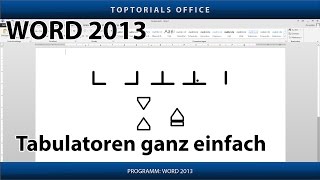 Tabulatoren ganz einfach Microsoft Word 2013 [upl. by Codding815]