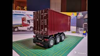 Container Trailer Italeri model Scale 124 Part 2 Scania S 770 V8 Mercedes Actros  2248LS  Man F8 [upl. by Adnawuj]