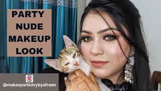 Easy Nude Party Makeup tutorial with affordable products  Nude makeup look  makeup for beginners [upl. by Nirtiak899]