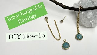 Interchangeable Earring DIY HowTo Jewelry Tutorial Clever Hack [upl. by Lynsey]