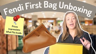 New in My Collection Fendi First Bag Unboxing  What Fits Inside  Impressions [upl. by Ernesta]