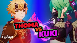 KUKI vs THOMA  🔥BURGEON vs HYPERBLOOM⚡  Genshin Impact [upl. by Hanzelin]