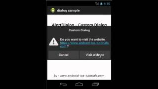 Android Tutorial  Custom Dialog and AlertDialog Example [upl. by Annohsal]