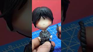 🤚🏼MERCOLEDI Kawaii 👧🏻🖤 Argilla polimerica 😉 shorts fimotutorial mercoledì mercoledìaddams [upl. by Attenaej973]