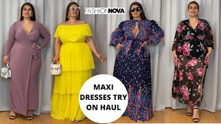 Fashion Nova Curve Maxi Dresses Try On Haul [upl. by Merwin]