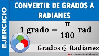 CONVERTIR DE GRADOS A RADIANES 𝛑𝟏𝟖𝟎 𝐫𝐚𝐝 [upl. by Asilenna]