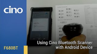 Using Cino Bluetooth Scanner F680BT amp L680BT with Android Device [upl. by Nevur]