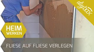 Fliese auf Fliese verlegen  Verfliesen einer Dusche [upl. by Ainatit969]