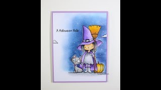 Tutoriel FEUTRES À ALCOOL ET DISTRESS INKS Carte Halloween [upl. by Aihsenor581]