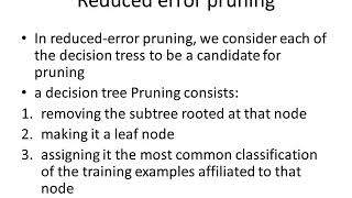 module4issues in decision tree avoiding overfitting Reduced Error Pruning Missing Attribute [upl. by Aneladdam]