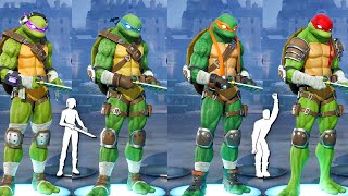 All TMNT Skins with Fortnite Emotes [upl. by Barb]