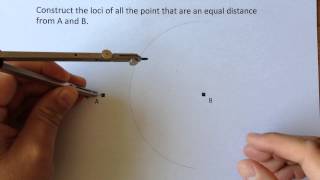 Construct the loci of points an equal distance away from 2 [upl. by Ellennej]