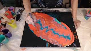 115 Pretty wandering straight pour Acrylic pour fluid art [upl. by Rosene356]