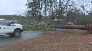 Road closures forced in Cobb County due to flooding downed trees caused by heavy rains [upl. by Aida]