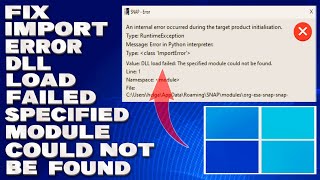 How To Fix ImportError DLL Load Failed The Specified Module Could Not Be Found Solution [upl. by Miko]