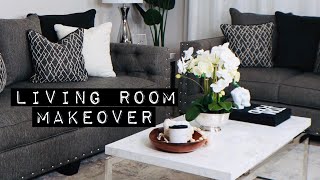 MODERN LIVING ROOM MAKEOVER 2020  RH Inspired Bougie On A BudgetThrift Store Decor [upl. by Micco]