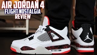 Air Jordan 4 quotFlight Nostalgiaquot Review and OnFeet  SneakerTalk365 [upl. by Townie]