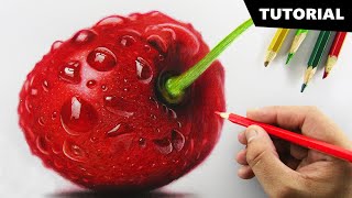 Drawing CHERRY with Color pencil  Tutorial for BEGINNERS [upl. by Terris70]