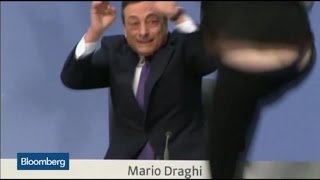 Mario Draghi Attacked by Protester at ECB Press Conference [upl. by Bury]