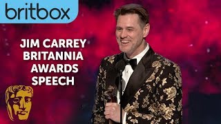 Jim Carreys Hilarious Acceptance Speech Entrance  Britannia Awards [upl. by Eceertal532]