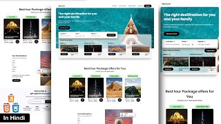 Responsive Tour Travel Agency Website Design Using HTML  CSS  JAVASCRIPT  Step By Step [upl. by Sabu]