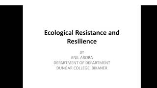 Ecological resistance and resilience [upl. by Aneehsar322]