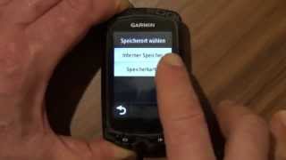 Garmin Edge 810 Speicherort wählen intern oder Karte [upl. by Adnylg]