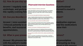 Pharmacist Interview  Pharmacy Interview questions shortsfeed shorts shortsvideo [upl. by Chap888]