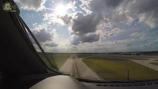 Lufthansa Airbus A350 Pilots View Takeoff from Munich on a sunny day AirClips [upl. by Palestine]