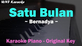 Bernadya  Satu Bulan Karaoke Piano Original Key Female Key [upl. by Evslin]