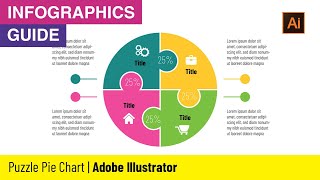 Tutorial How to Create Puzzle Pie Chart in Adobe Illustrator  Modern Pie Infographic Tutorial [upl. by Ronald575]