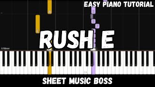 Rush E Easy Piano Tutorial [upl. by Bortz]