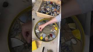 Mosaic art project using broken ceramics Make a tray [upl. by Ehsrop]