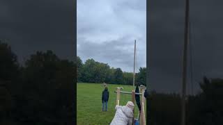 Traction Trebuchet Throwing Pumpkin Over 100 Yards [upl. by Tnarud49]