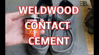 Repairing my old shoes with Weldwood Contact Cement fantastic product IMO [upl. by Ayna]