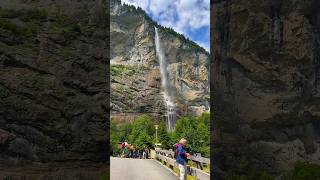 Beautiful Lauterbrunnen✨ swissvillages waterfall mountains swisslandscapes shorts nature [upl. by Alhak]