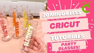 30Min Cricut Craft DIY Personalized Bachelorette Party Glasses  itslauralambert  Happy Crafting [upl. by Lativa]